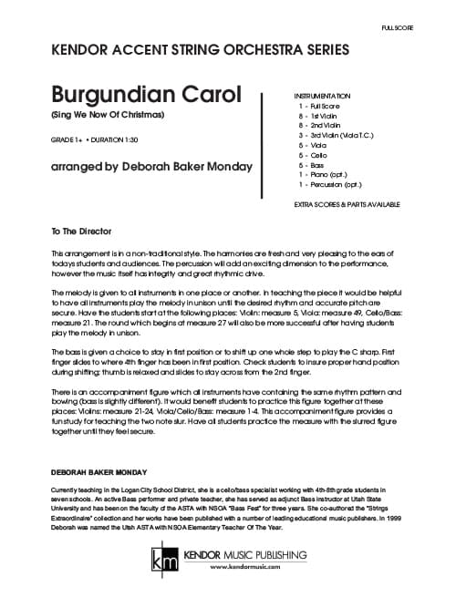Burgundian Carol (Sing We Now Of Christmas) (Score)