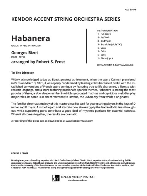 Habanera (from Carmen Suite #2) (Score)