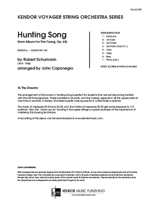Hunting Song (from Album For The Young, Op. 68) (Score)