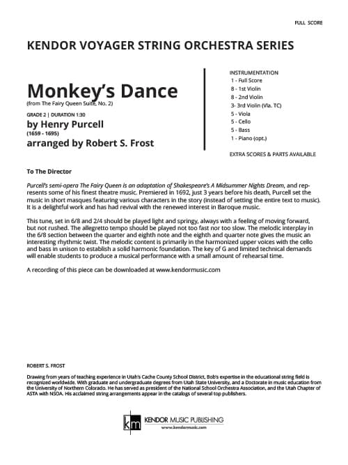 Monkey's Dance (from The Fairy Queen Suite, No. 2) (Score)