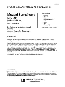 Mozart Symphony No. 40 (First Movement, K. 550) (Score)