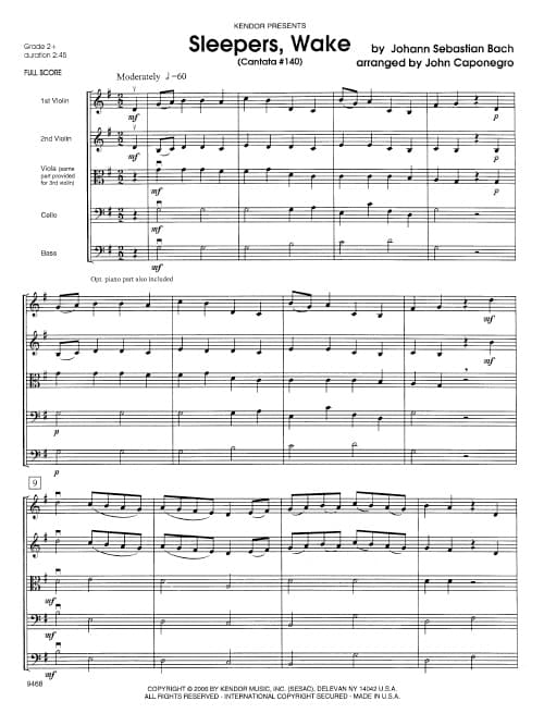 Sleepers, Wake (Cantata #140) (Score)