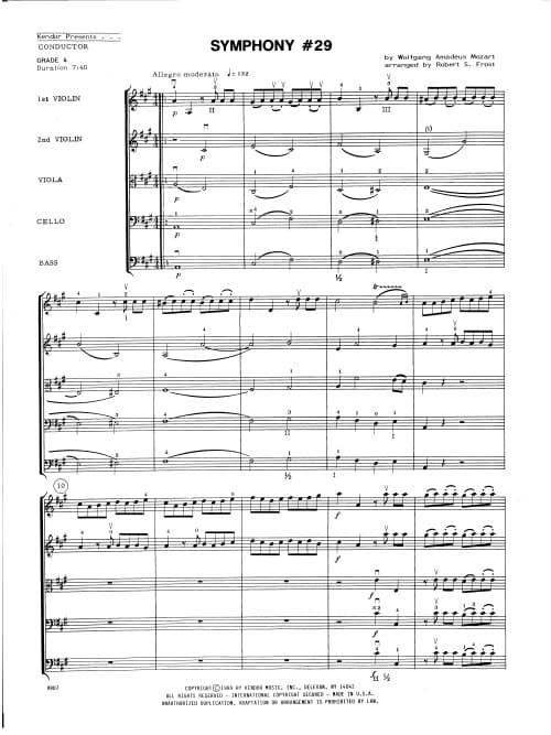 Symphony #29 (1st Movement) (Score)