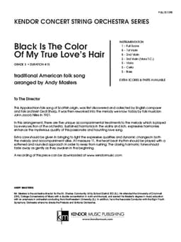Black Is The Color Of My True Love's Hair (Score)