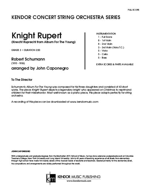Knight Rupert (Knecht Ruprecht From Album For The Young) (Score)