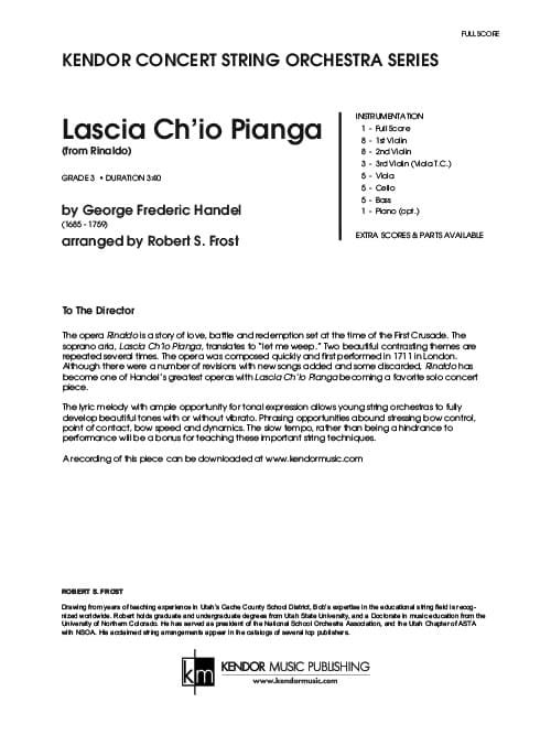 Lascia Ch'io Pianga (from Rinaldo) (Score)