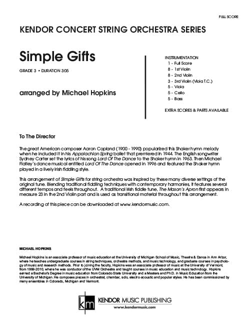 Simple Gifts (Score)