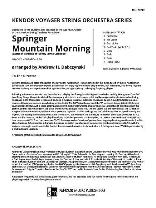 Springer Mountain Morning (based on versions of "Bonny James Campbell")