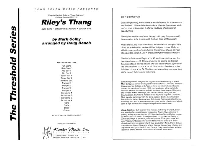Riley's Thang (Score)